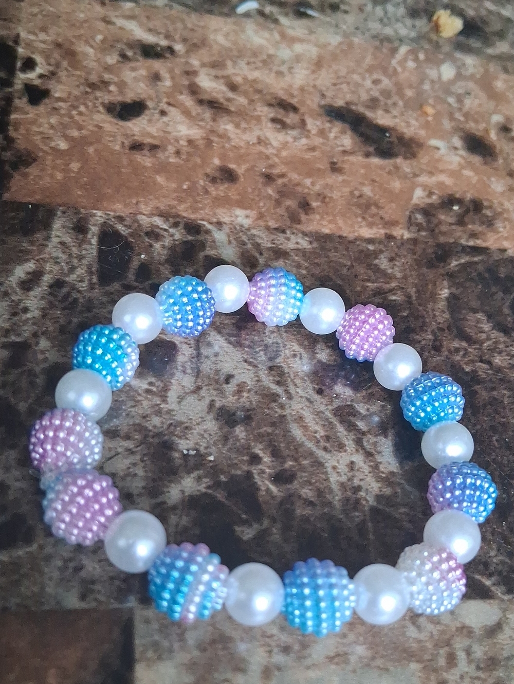 Beaded Pastel Pearl Stretch Bracelet